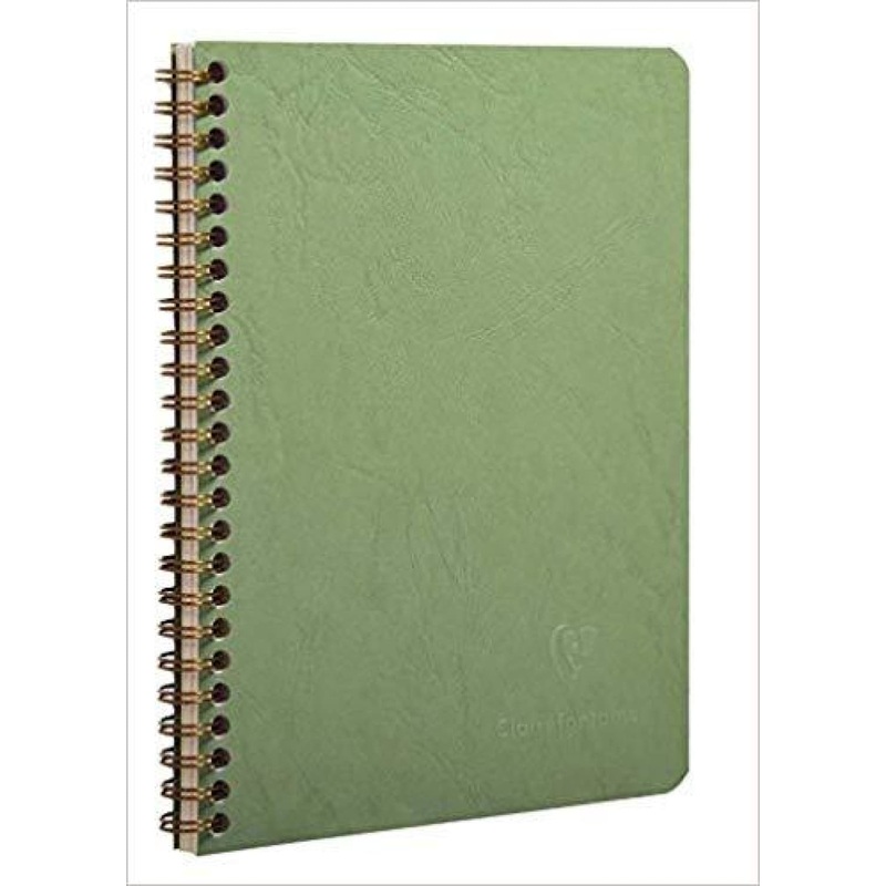 Clairefontaine Wirebound Lined Notebook in Green - 6x8-1-4 60