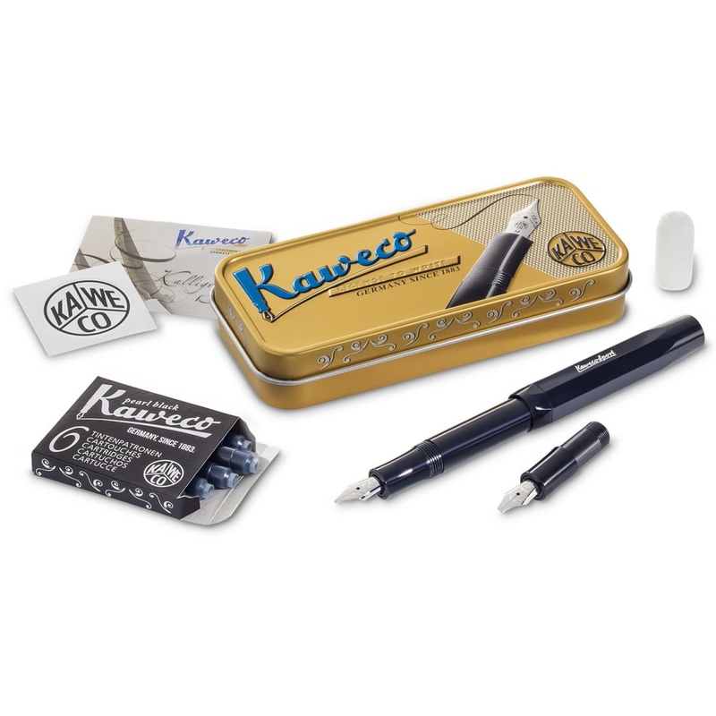 Kaweco Calligraphy Set in Black - Small Italic Nib 1.5 mm & 2.3 mm