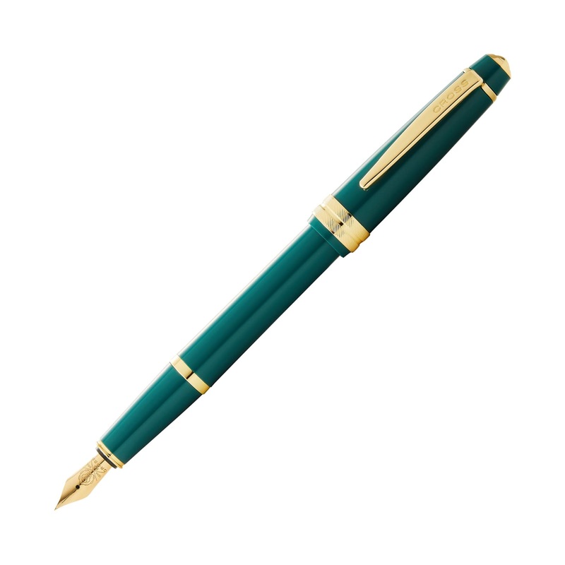 Cross Bailey Light Fountain Pen in Glossy Green Resin with Gold Trim