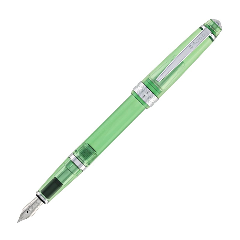 Cross Bailey Light Fountain Pen in Translucent Green Resin with Chrome Trim - Extra Fine Point