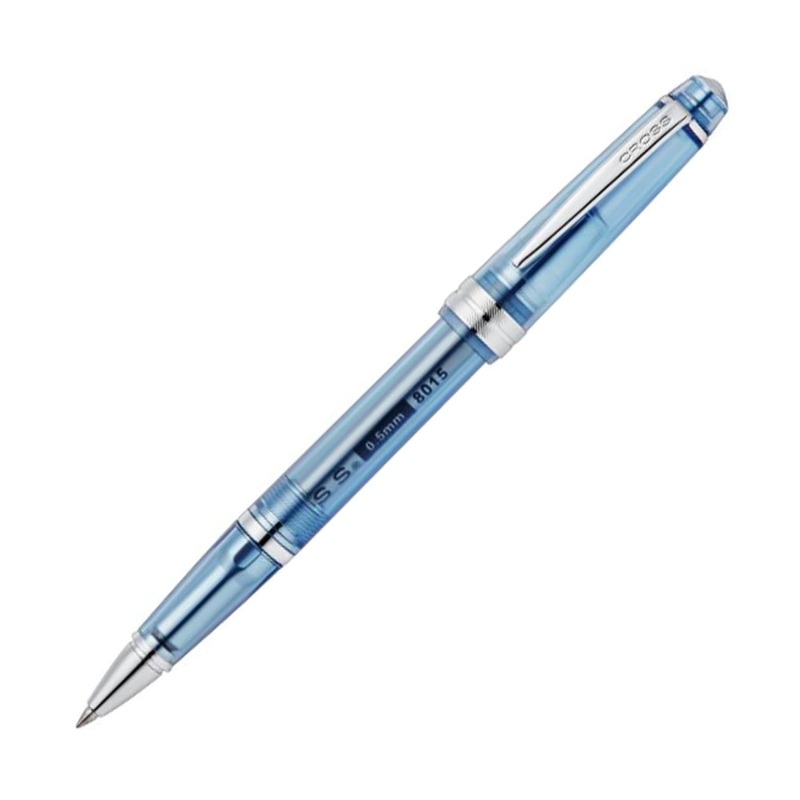 Cross Bailey Light Rollerball Pen in Translucent Navy Blue Resin with Chrome Trim