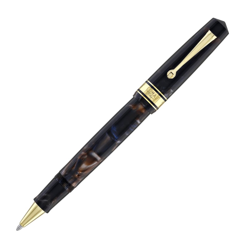 Omas Bologna Rollerball Pen in Galassia with Gold Trim