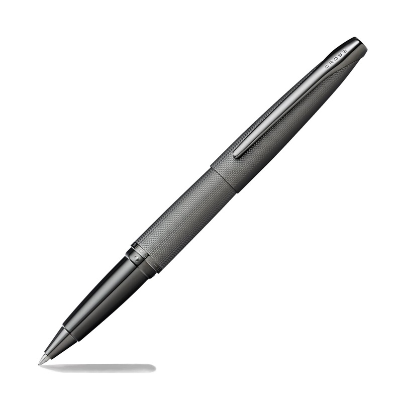 Cross ATX Rollerball Pen in Sandblasted Titanium Gray PVD with Etched Diamond Pattern