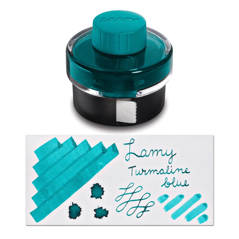 Lamy Bottled Ink in Turmaline Blue with Blotting Paper - 50 mL