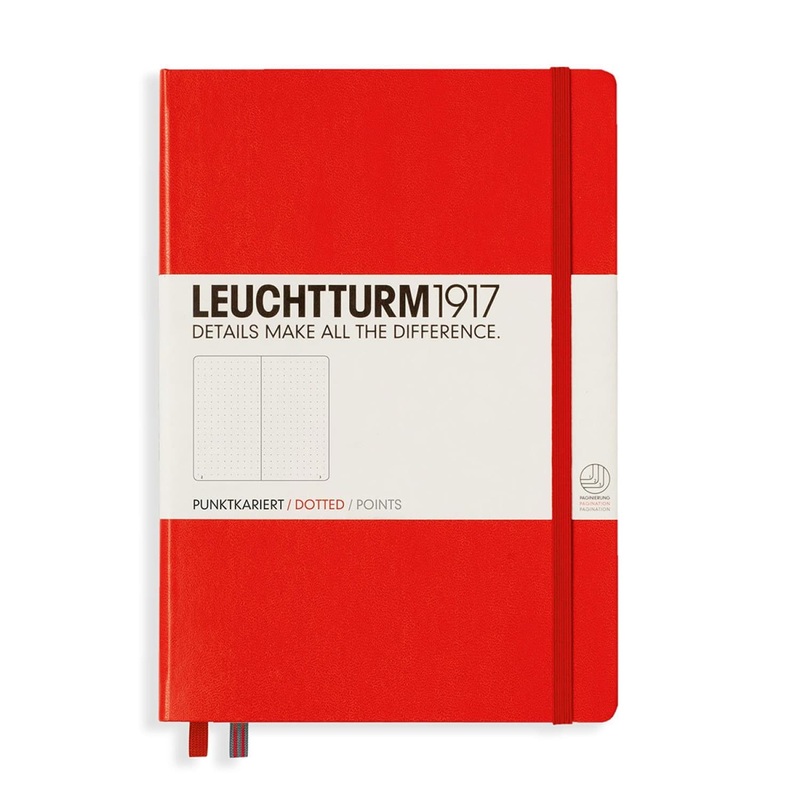 Leuchtturm 1917 Hardcover Dot Grid Notebook in Red - A5