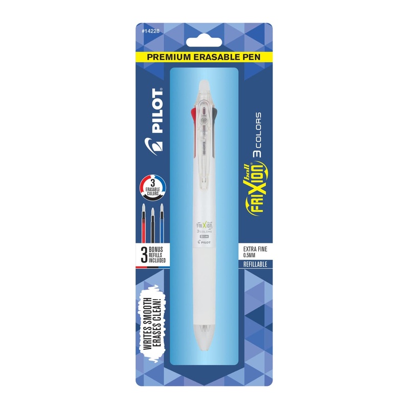 Pilot FriXion Ball 3 Colors Erasable Gel Multifunctional Pen in White