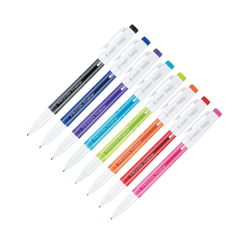 Pilot FriXion Fineliner Erasable Marker Pens in Assorted Colors - Fine Point - Pack of 8