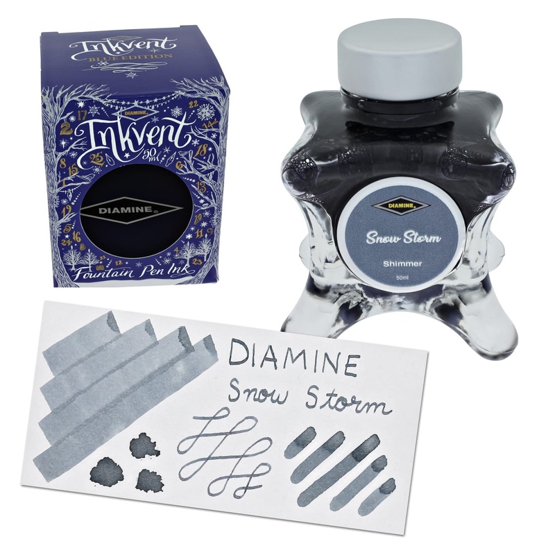 Diamine Inkvent Blue Edition Shimmer Bottled Ink in Snow Storm - 50 mL