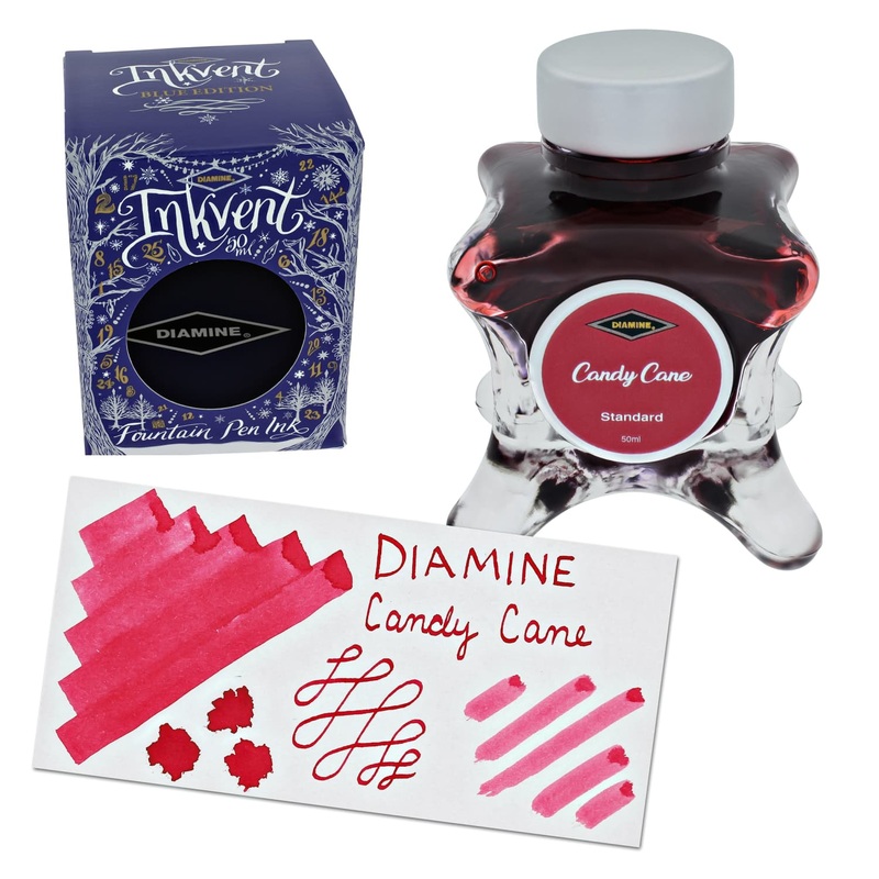 Diamine Inkvent Blue Edition Standard Bottled Ink in Candy Cane - 50 mL