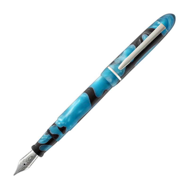 Edison Menlo Fountain Pen in Blue Grotto Stainless Steel Nib
