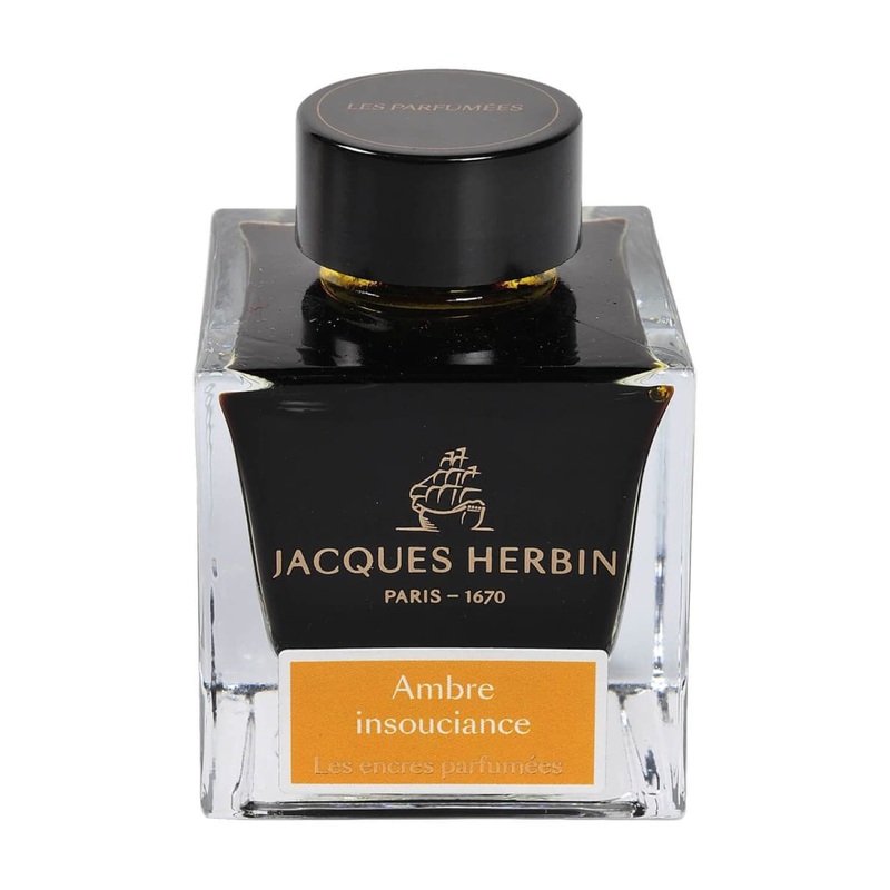 J. Herbin Ambre Insouciance (Amber) Scented Bottled Fountain Pen Ink - 50mL