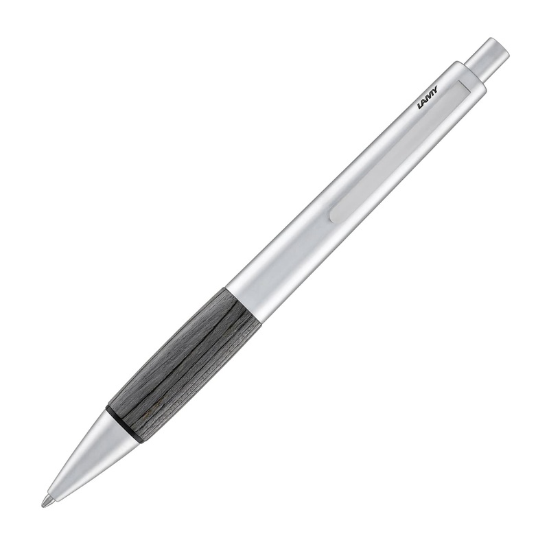 Lamy Accent Ballpoint Pen in Aluminum Grey with Wood Grip