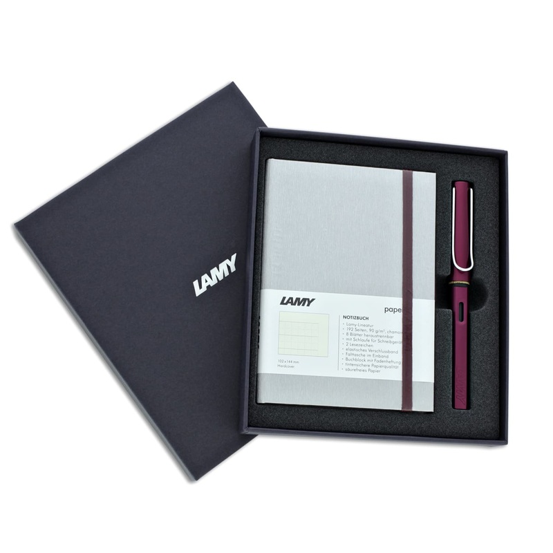 Lamy Hardcover A6 Notebook in Black Purple with AL-Star Fountain Pen - Fine Point