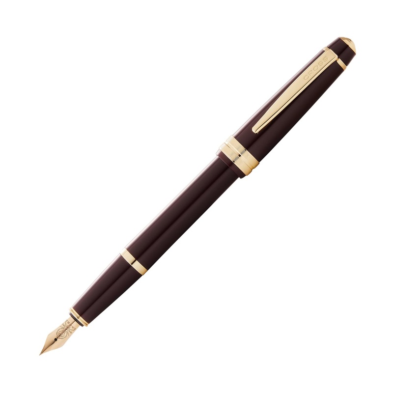 Cross Bailey Light Fountain Pen in Glossy Burgundy Resin with Gold Trim