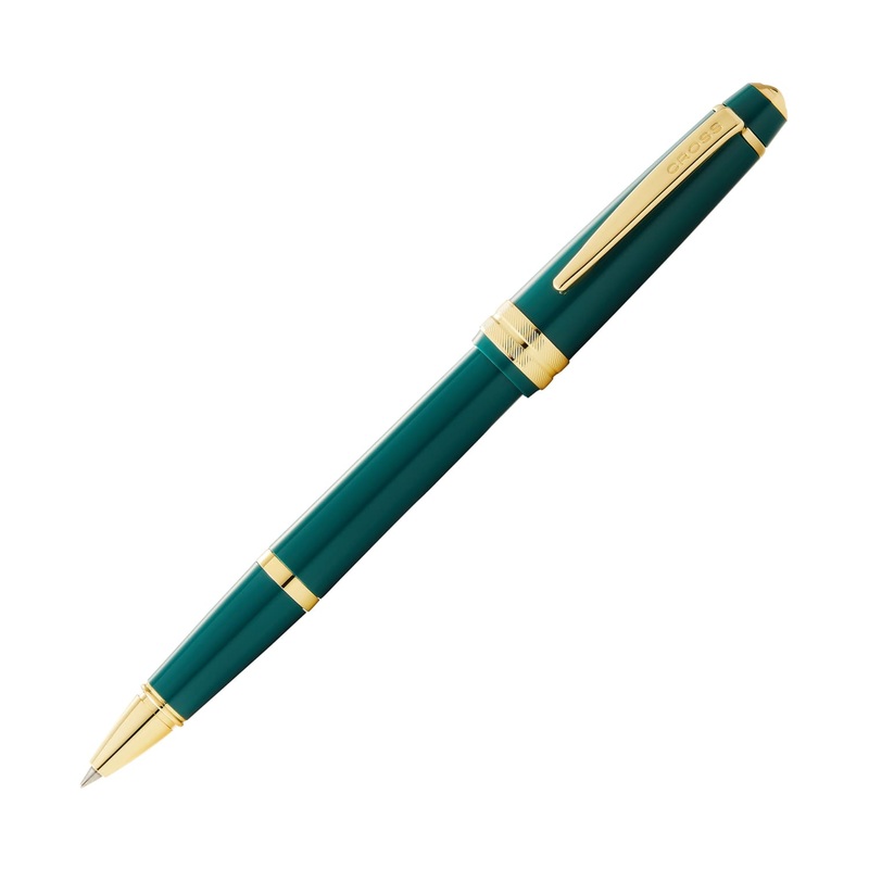 Cross Bailey Light Rollerball Pen in Glossy Green Resin with Gold Trim