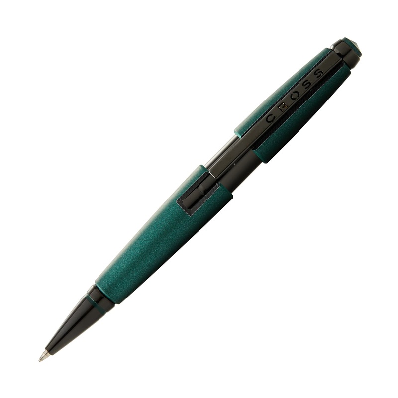 Cross Edge Capless Rollerball Pen in Matte Green with Black PVD Trim