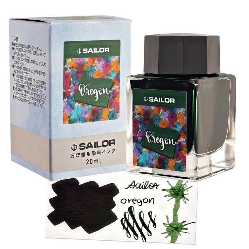 Sailor USA State Bottled Ink in Oregon (Green) - 20mL