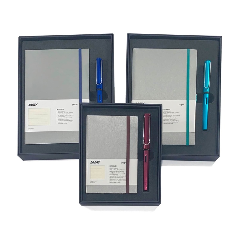 Lamy Hardcover A5 Notebook in Ocean Blue with AL-Star Fountain Pen - Fine Point