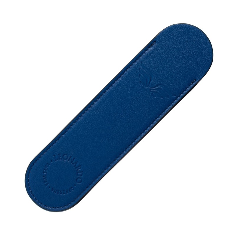 Leonardo Leather Single Pen Sleeve - Royal Blue