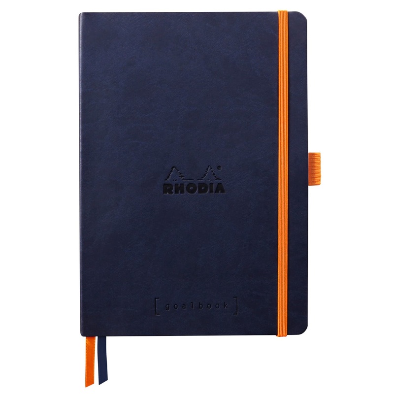 Rhodia Goalbook A5 Dot Grid Notebook in Midnight - 5.75 x 8.25