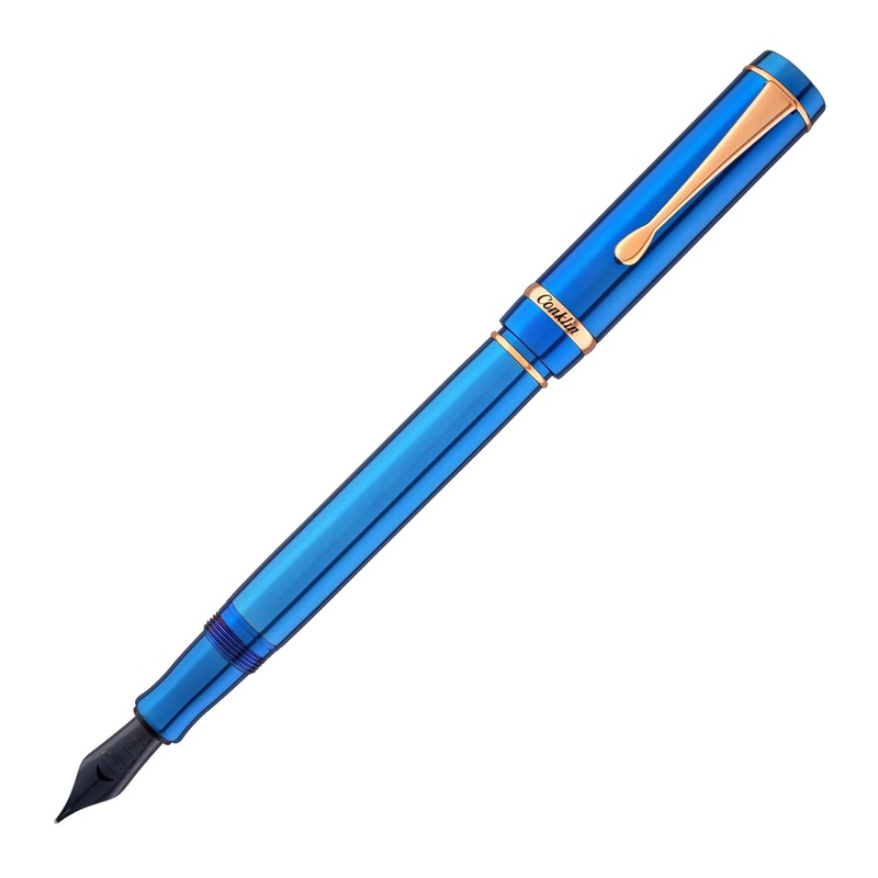 Conklin Duragraph Metal Fountain Pen in Blue