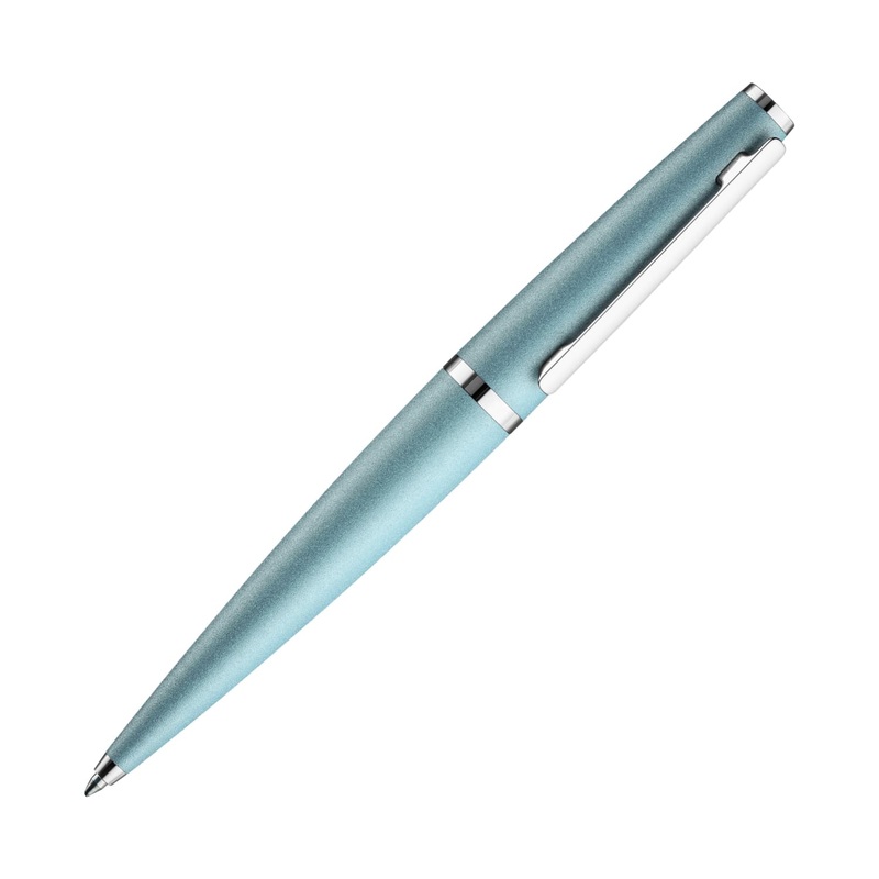 Otto Hutt Design 06 Ballpoint Pen in Arctic Blue Matte with Platinum Trim