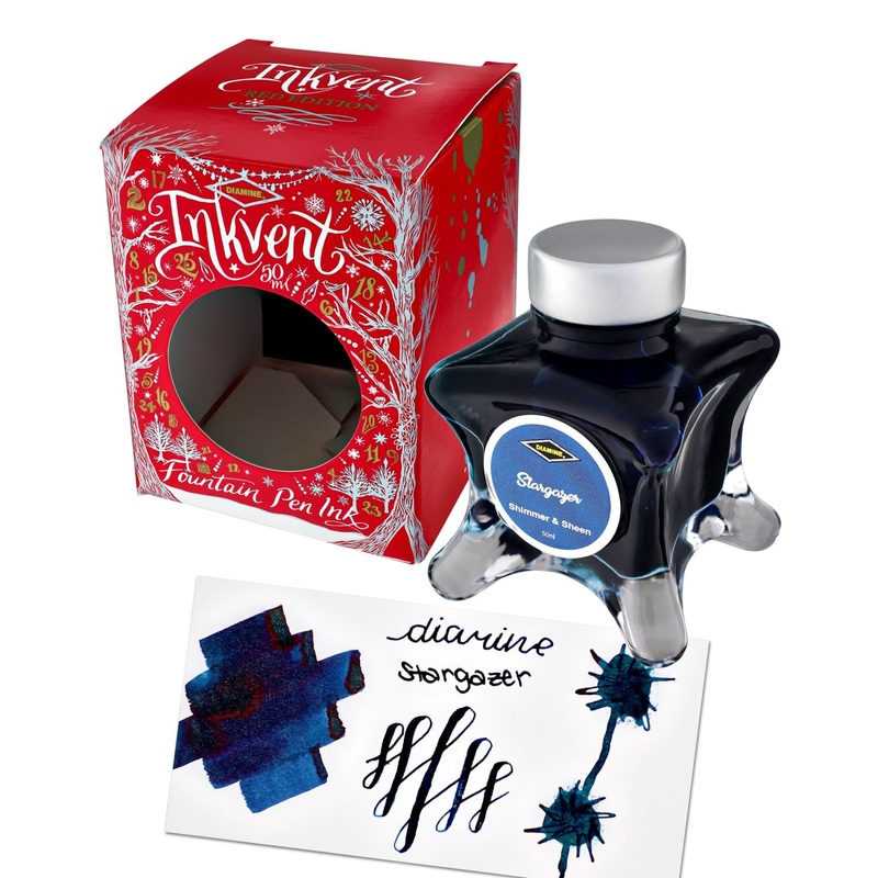 Diamine Inkvent Red Edition Shimmer & Sheen Bottled Ink in Stargazer - 50 mL