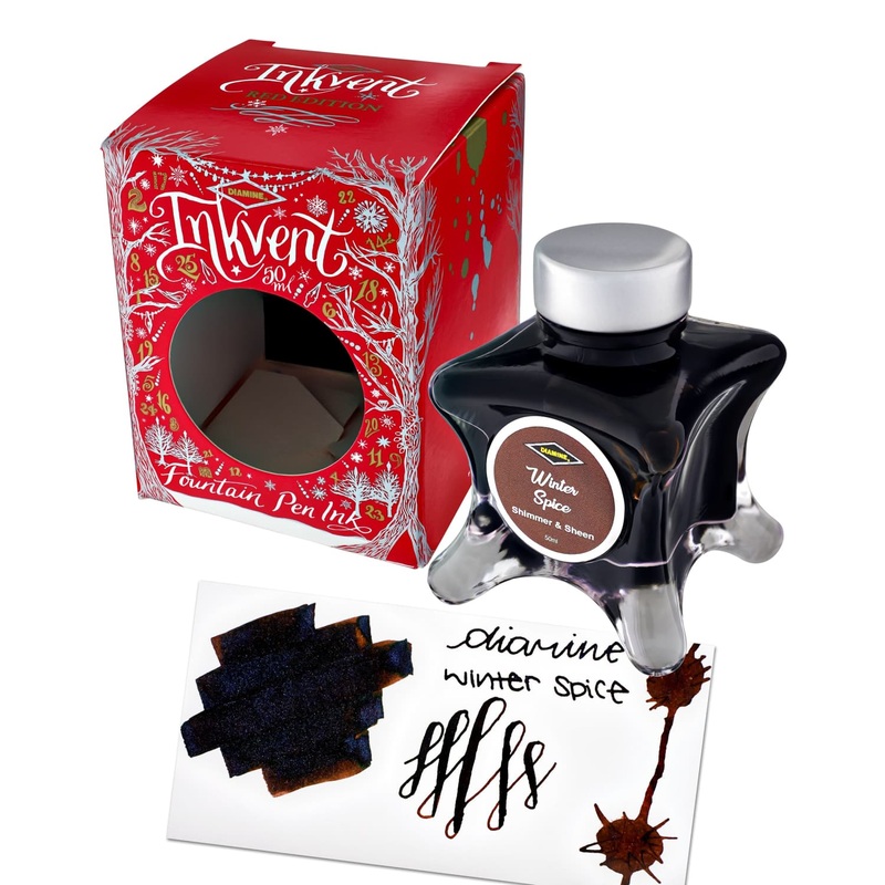 Diamine Inkvent Red Edition Shimmer & Sheen Bottled Ink in Winter Spice - 50 mL