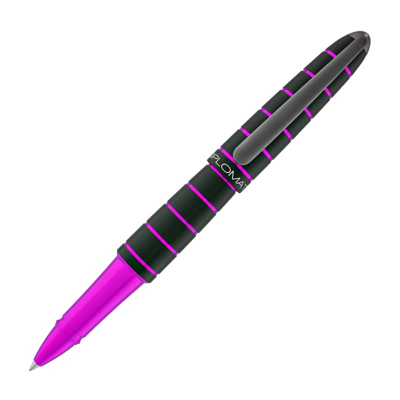 Diplomat Elox Rollerball Pen in Ring Black/Purple