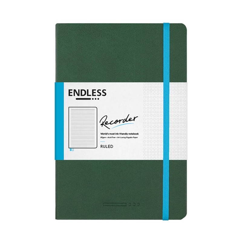 Endless Recorder A5 Notebook in Forest Canopy with the 80gsm Regalia Paper - Ruled