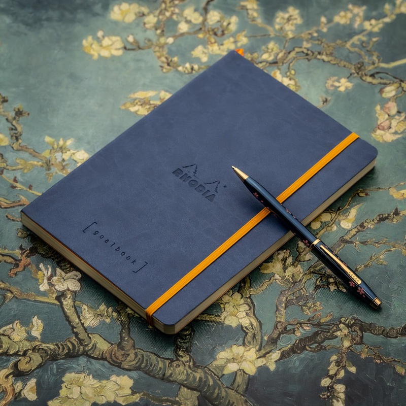 Cross Century II Cherry Blossom Blue Ballpoint Pen and Rhodia Goalbook Sapphire Journal Set
