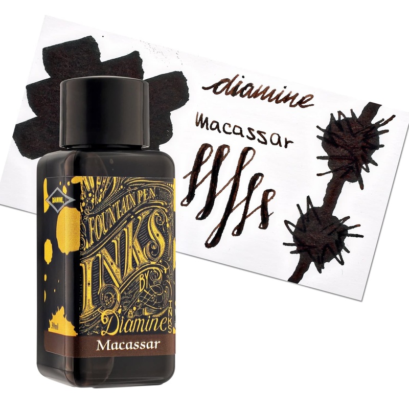 Diamine Bottled Ink in Macassar Brown