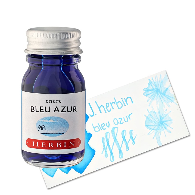 J. Herbin Bleu Azur (Azure Blue) Bottled Fountain Pen Ink