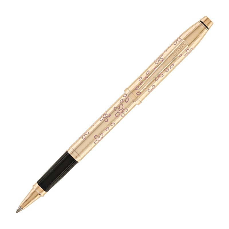 Cross Century II Cherry Blossom Selectip Rollerball Pen in Rose Gold Plated with Rose Gold Trim