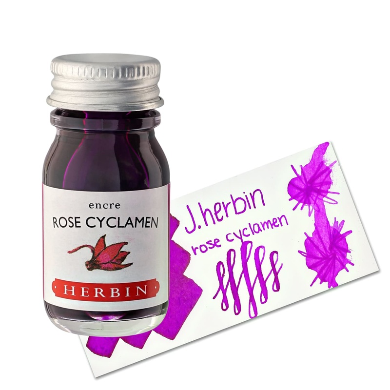 J. Herbin Rose Cyclamen (Cyclamen Pink) Bottled Fountain Pen Ink and Cartidges