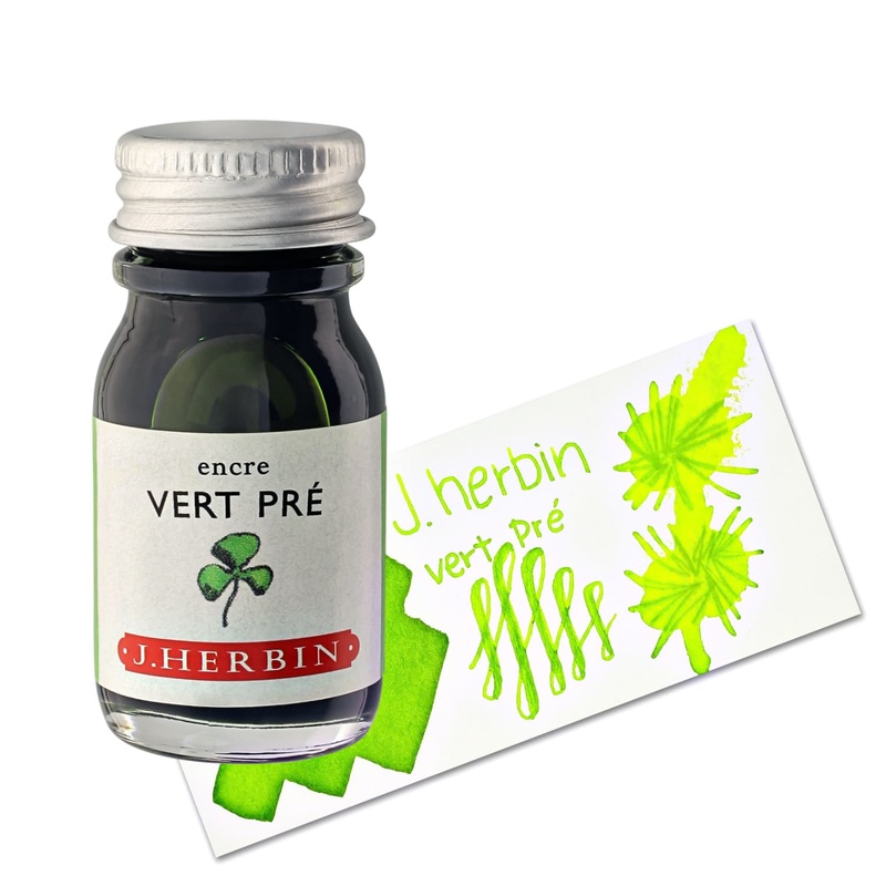 J. Herbin Vert Pre (Green Prarie) Bottled Fountain Pen Ink and Cartidges