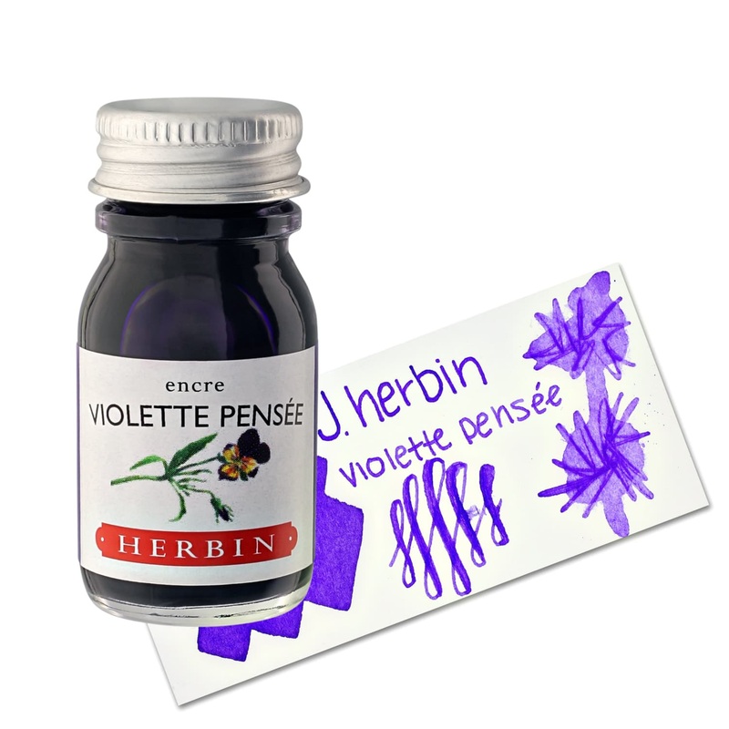 J. Herbin Violet Pense (Pensive Violet) Bottled Fountain Pen Ink and Cartidges