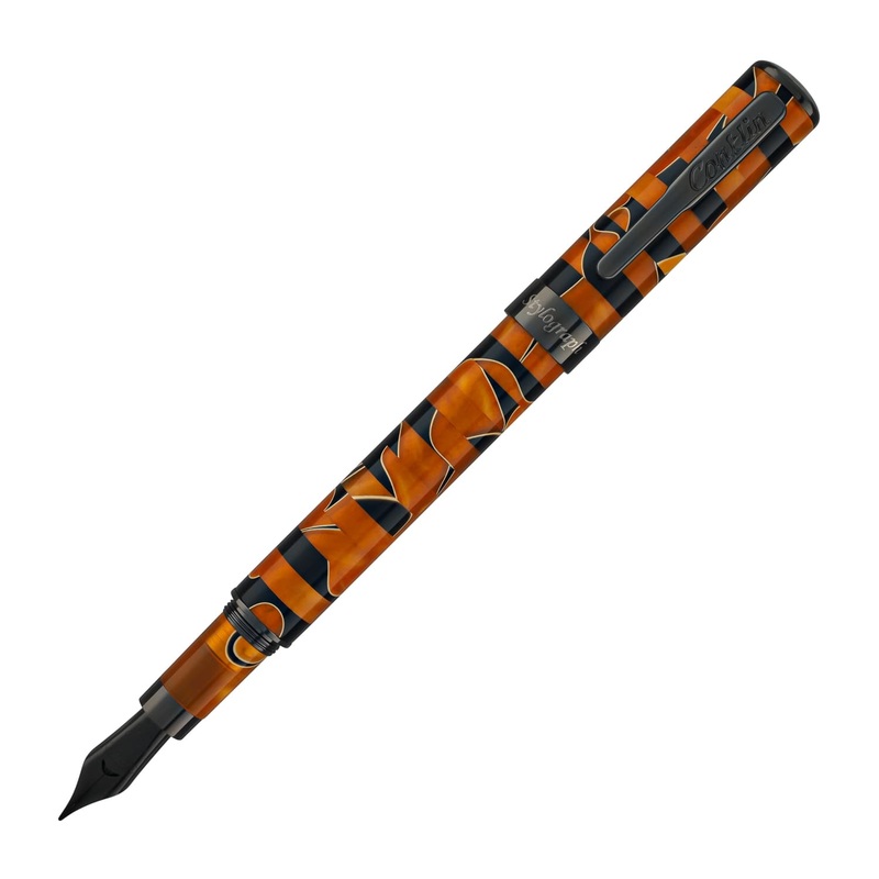 Conklin Stylograph Mosaic Fountain Pen in Orange/Black