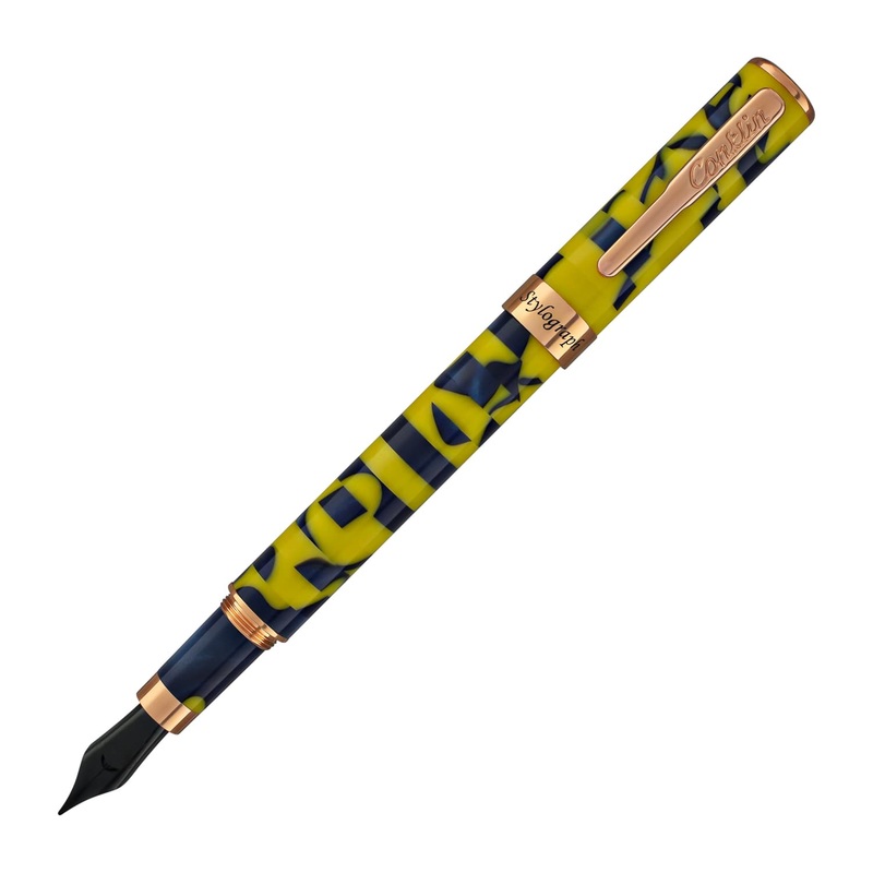 Conklin Stylograph Mosaic Fountain Pen in Yellow/Blue