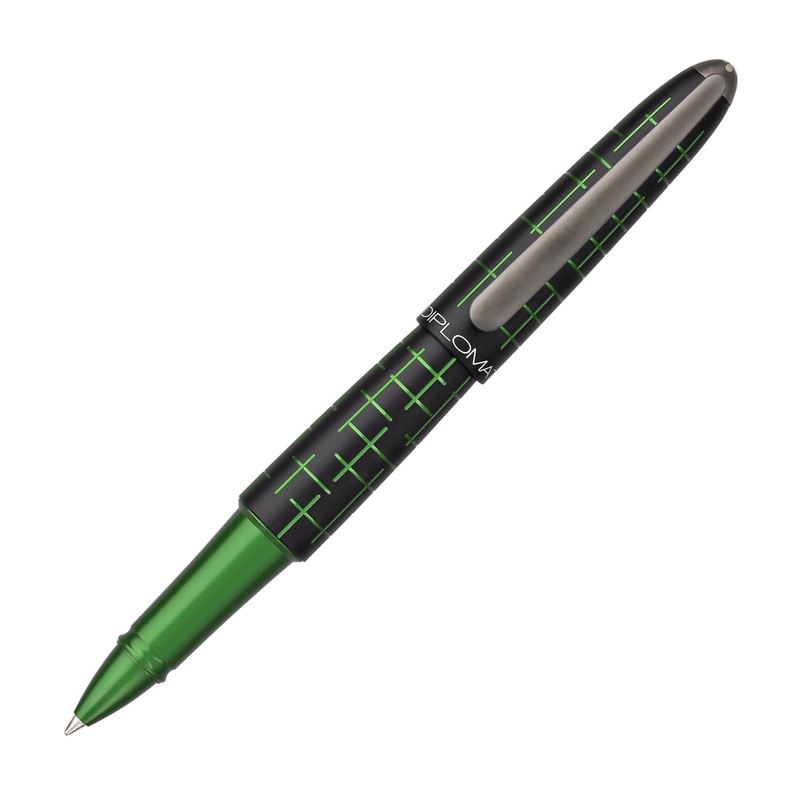 Diplomat Elox Matrix Rollerball Pen in Ring BlackGreen