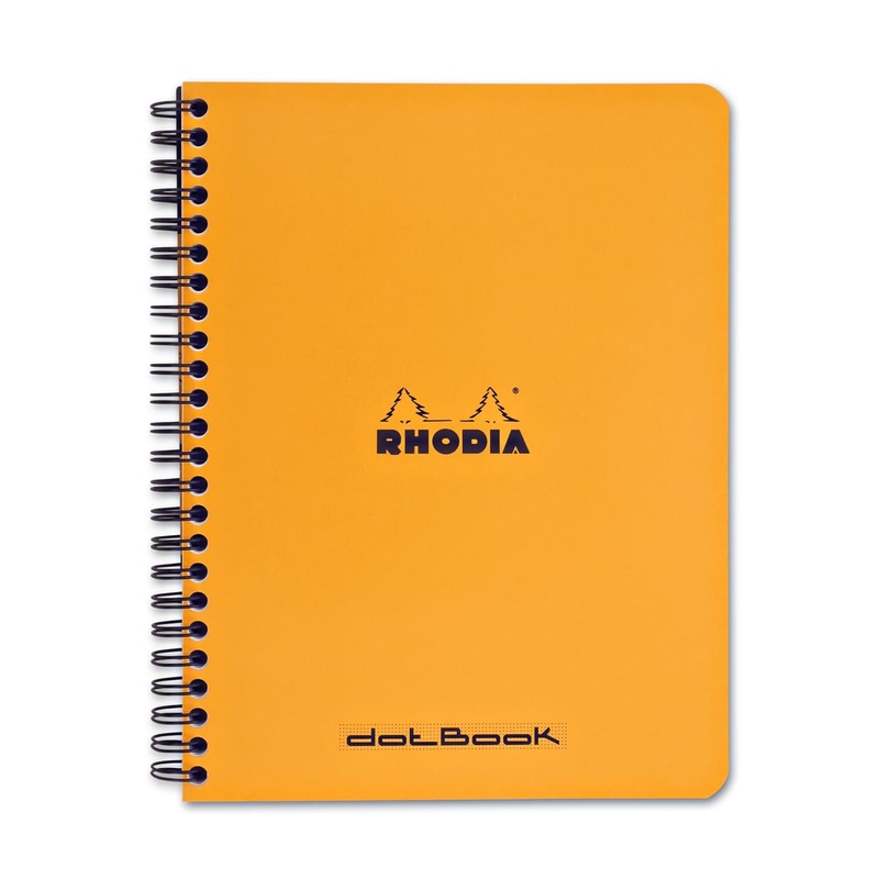 Rhodia Wirebound Dotted Paper Notebook in Orange- 6 x 8.25