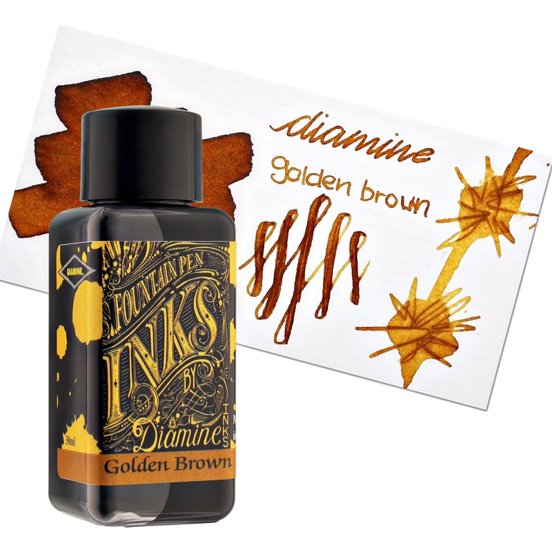 Diamine Classic Bottled Ink in Golden Brown