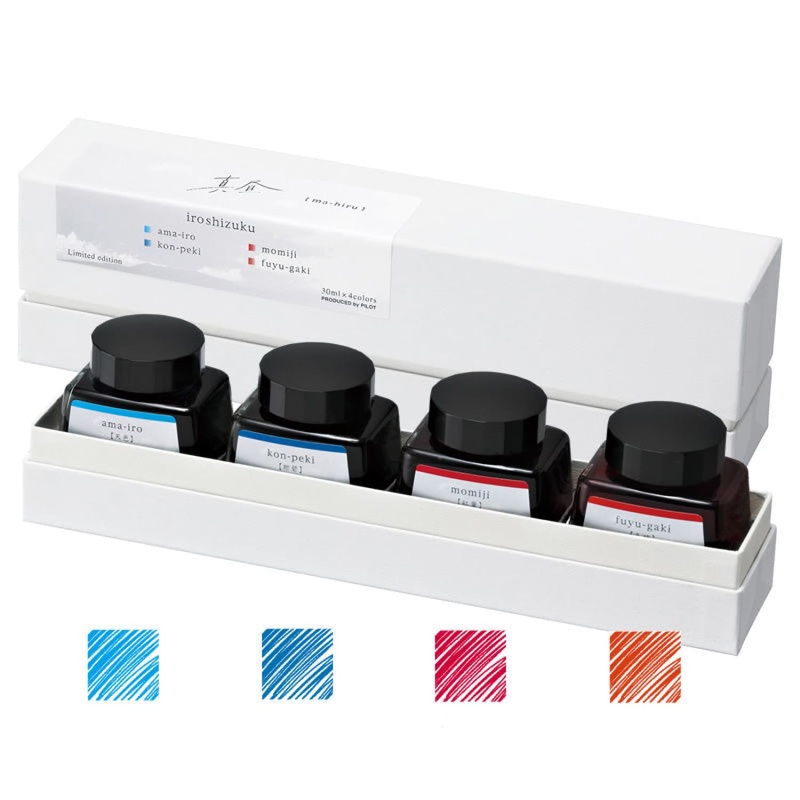 Namiki Pilot Iroshizuku Bottled Ink in Midday (Ma-hiru) Limited Edition 4 Color Set- 30 mL