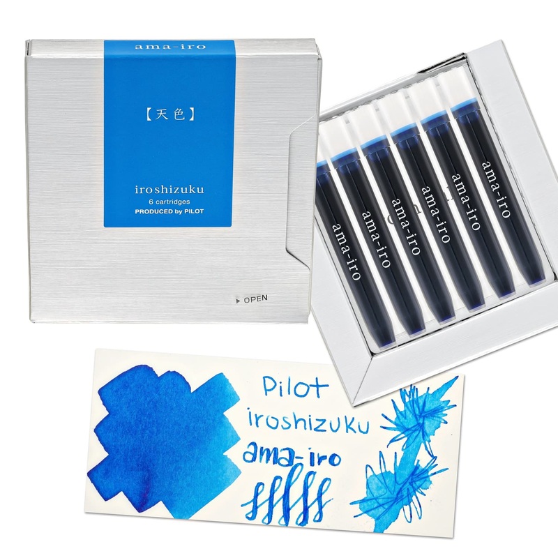 Pilot Iroshizuku Ink Cartridges in Ama-Iro Ink (Blue Sky) - Pack of 6