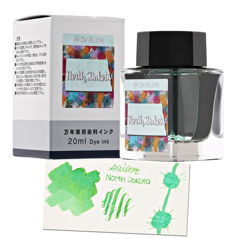 Sailor USA State Bottled Ink in North Dakota (Mint Green) - 20 mL