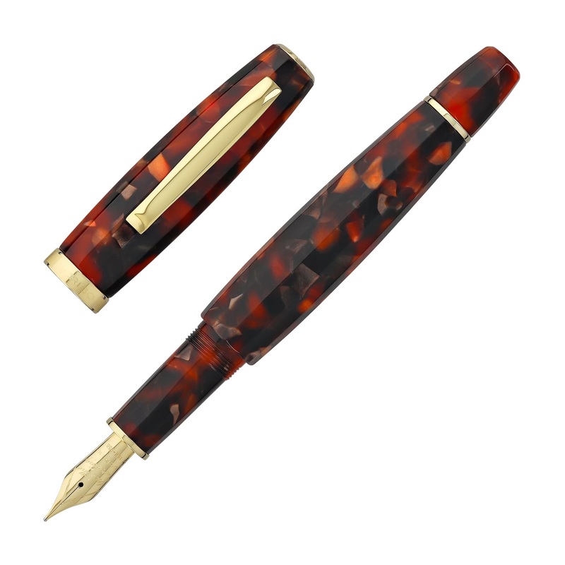 Scribo Feel Fountain Pen in Mosto with Yellow Gold Trim 18kt Gold Nib