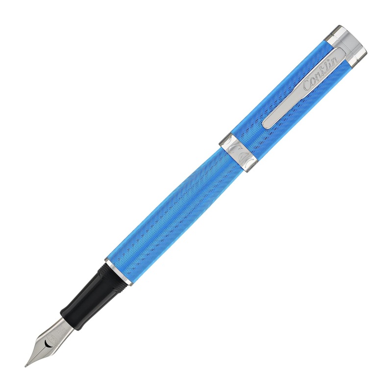 Conklin Herringbone Signature Fountain Pen in Blue