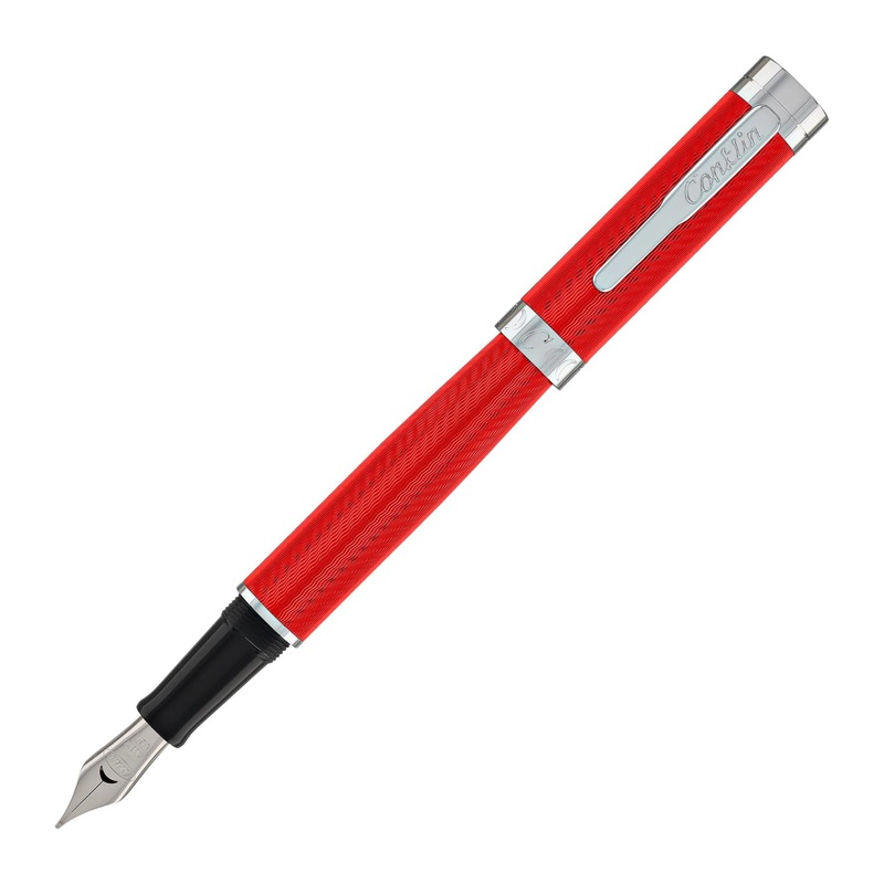 Conklin Herringbone Signature Fountain Pen in Red