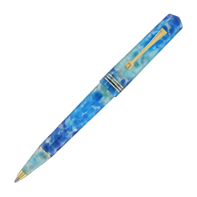 Leonardo Momento Zero Ballpoint Pen in Aloha Gold Trim
