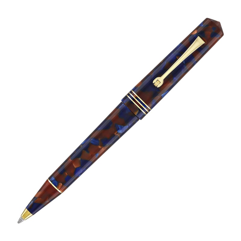 Leonardo Momento Zero Ballpoint Pen in Sea Stone Gold Trim